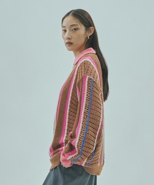 ROSE BUD(ローズバッド)の「(GENE HEAVENS)MULTI COLOR KNIT(ニット/セーター・レディース・ブラウン/グリーン・ONE SIZE)」の4枚目の写真