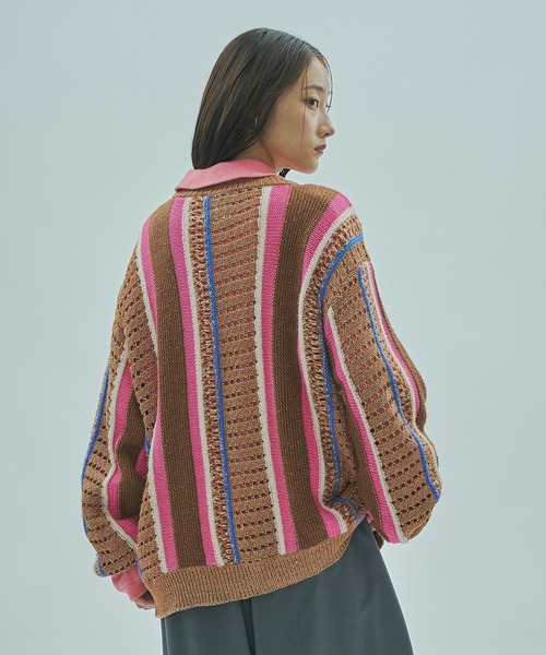 ROSE BUD(ローズバッド)の「(GENE HEAVENS)MULTI COLOR KNIT(ニット/セーター・レディース・ブラウン/グリーン・ONE SIZE)」の5枚目の写真