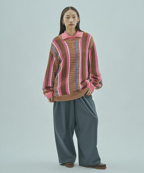 ROSE BUD(ローズバッド)の「(GENE HEAVENS)MULTI COLOR KNIT(ニット/セーター・レディース・ブラウン/グリーン・ONE SIZE)」の6枚目の写真