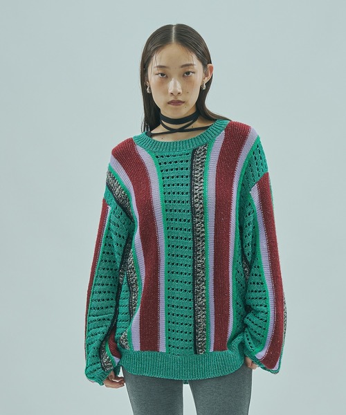 ROSE BUD(ローズバッド)の「(GENE HEAVENS)MULTI COLOR KNIT(ニット/セーター・レディース・ブラウン/グリーン・ONE SIZE)」の9枚目の写真