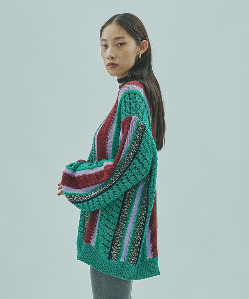 ROSE BUD(ローズバッド)の「(GENE HEAVENS)MULTI COLOR KNIT(ニット/セーター・レディース・ブラウン/グリーン・ONE SIZE)」の10枚目の写真