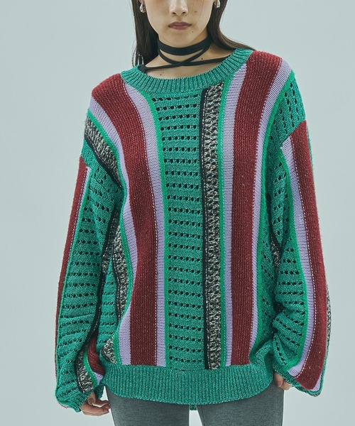 ROSE BUD(ローズバッド)の「(GENE HEAVENS)MULTI COLOR KNIT(ニット/セーター・レディース・ブラウン/グリーン・ONE SIZE)」の17枚目の写真