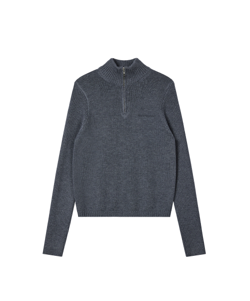 Rest&Recreation(レストアンドレクリエーション)の「SLIM FIT HALF ZIP-UP KNIT - GREY(ニット/セーター・レディース・その他・ONE)」の1枚目の写真