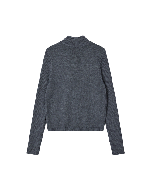 Rest&Recreation(レストアンドレクリエーション)の「SLIM FIT HALF ZIP-UP KNIT - GREY(ニット/セーター・レディース・その他・ONE)」の5枚目の写真