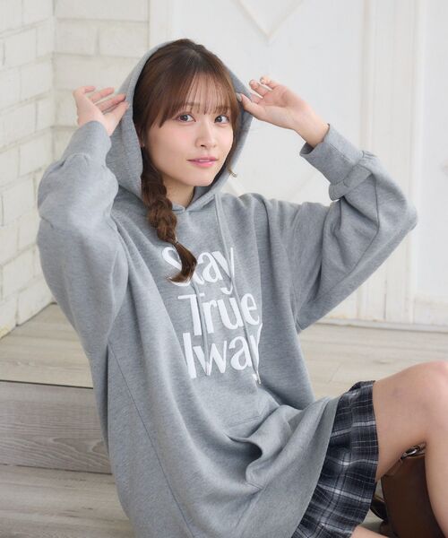 E.YAZAWA フード付きパーカー XL グレー E.YAZAWA フード付きパーカー