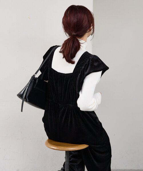 mystic(ミスティック)の「ベロアフリルオールインワン(サロペット/オーバーオール・レディース・ブラック/ブラウン・FREE)」の10枚目の写真