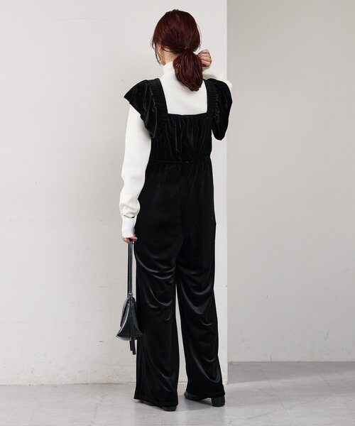 mystic(ミスティック)の「ベロアフリルオールインワン(サロペット/オーバーオール・レディース・ブラック/ブラウン・FREE)」の12枚目の写真