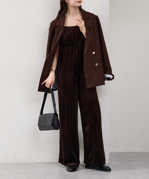 mystic(ミスティック)の「ベロアフリルオールインワン(サロペット/オーバーオール・レディース・ブラック/ブラウン・FREE)」の13枚目の写真