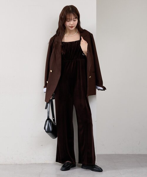 mystic(ミスティック)の「ベロアフリルオールインワン(サロペット/オーバーオール・レディース・ブラック/ブラウン・FREE)」の14枚目の写真