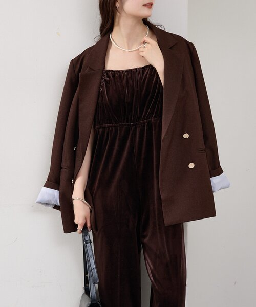 mystic(ミスティック)の「ベロアフリルオールインワン(サロペット/オーバーオール・レディース・ブラック/ブラウン・FREE)」の15枚目の写真