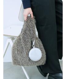 Samansa Mos2 blue | フェイクファーマルシェバッグ(ハンドバッグ)