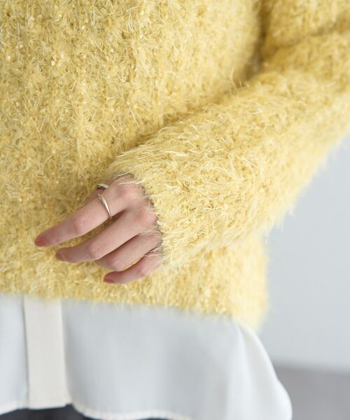 YECCA VECCA（イェッカヴェッカ）の「フェザーモールニット（ニット/セーター・レディース・ブルー/アイボリー/イエロー・FREE）」の10枚目の写真