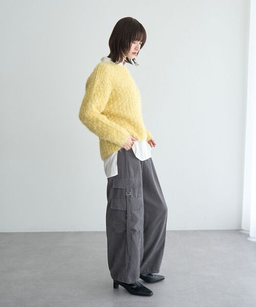 YECCA VECCA（イェッカヴェッカ）の「フェザーモールニット（ニット/セーター・レディース・ブルー/アイボリー/イエロー・FREE）」の14枚目の写真