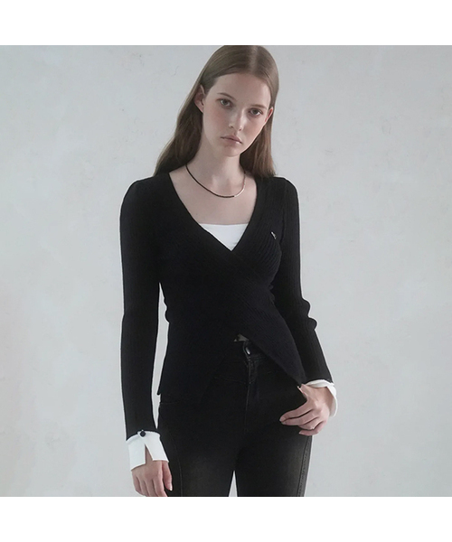 Vivacious(ビバシャス)の「Liana Warp Puff Knit - 6COL(ニット/セーター・レディース・グレー/ベージュ/ブラック/ピンク/ブルー/アイボリー・FREE)」の2枚目の写真
