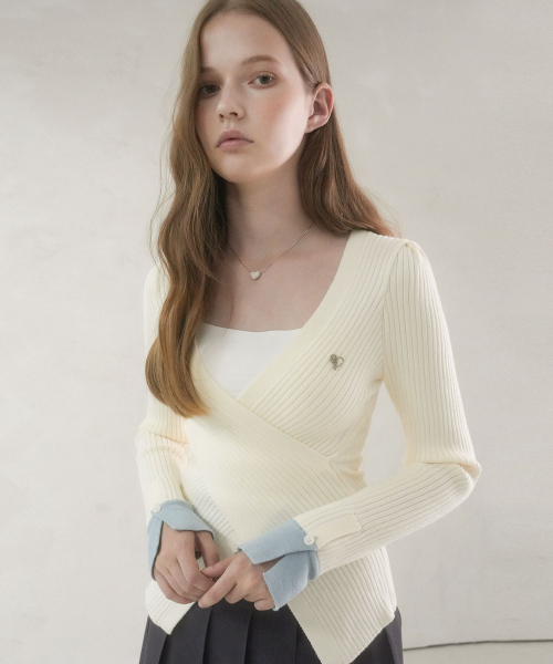 Vivacious(ビバシャス)の「Liana Warp Puff Knit - 6COL(ニット/セーター・レディース・グレー/ベージュ/ブラック/ピンク/ブルー/アイボリー・FREE)」の7枚目の写真