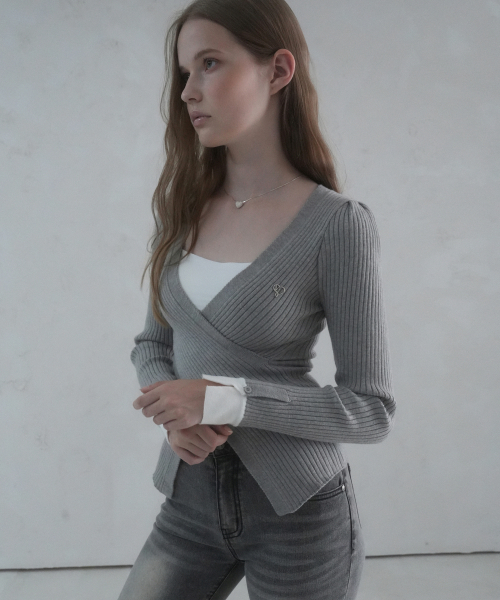Vivacious(ビバシャス)の「Liana Warp Puff Knit - 6COL(ニット/セーター・レディース・グレー/ベージュ/ブラック/ピンク/ブルー/アイボリー・FREE)」の11枚目の写真