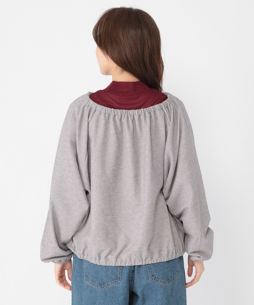 studio CLIP（スタディオクリップ）の「ダブルフロントリボンギャザーブラウス（Tシャツ/カットソー・レディース・グレー/チャコール/ブラウン・FREE）」の20枚目の写真