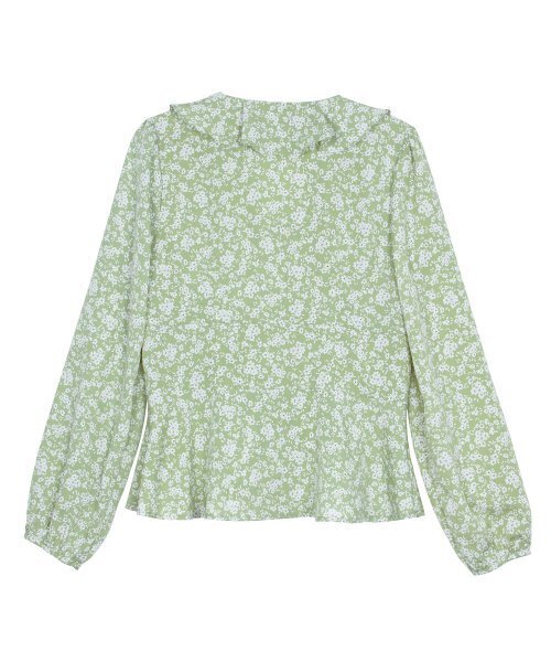 SALON DE YOHN(サロンドヨーン)の「Puff Shoulder Ruffle Blouse_Green(シャツ/ブラウス・レディース・その他・MEDIUM/SMALL)」の5枚目の写真