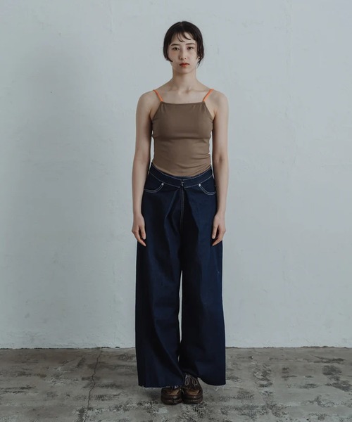 merrylatte（メリーラテ）の「front hook wide denim pants（デニムパンツ・レディース・ブルー/インディゴブルー・S/M）」の18枚目の写真