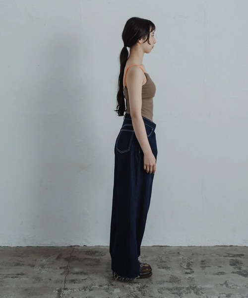 merrylatte（メリーラテ）の「front hook wide denim pants（デニムパンツ・レディース・ブルー/インディゴブルー・S/M）」の17枚目の写真