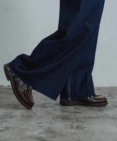 merrylatte（メリーラテ）の「front hook wide denim pants（デニムパンツ・レディース・ブルー/インディゴブルー・S/M）」の9枚目の写真