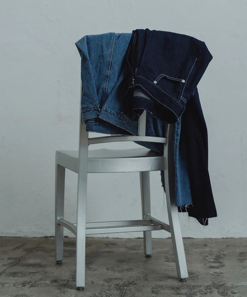 merrylatte（メリーラテ）の「front hook wide denim pants（デニムパンツ・レディース・ブルー/インディゴブルー・S/M）」の7枚目の写真