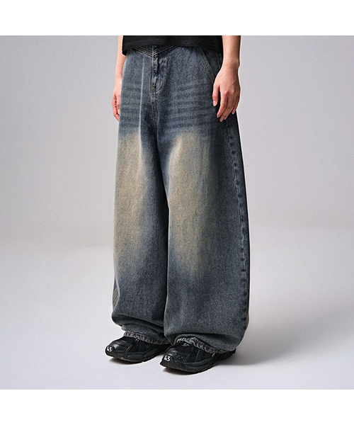 ZENDUST(ジェンダスト)の「Rothen Wide Denim Pants VINTAGE BLUE(デニムパンツ・レディース・ブルー・X-SMALL/SMALL/MEDIUM/LARGE/XX-SMALL)」の1枚目の写真