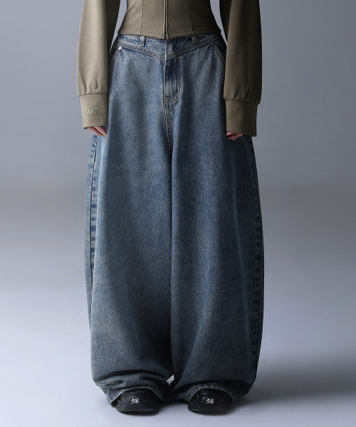 ZENDUST(ジェンダスト)の「Rothen Wide Denim Pants VINTAGE BLUE(デニムパンツ・レディース・ブルー・X-SMALL/SMALL/MEDIUM/LARGE/XX-SMALL)」の3枚目の写真