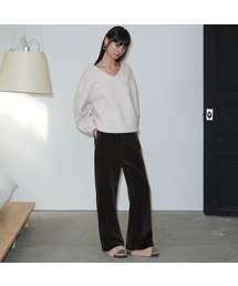 ベルベットティン コーデュロイ ワイドパンツ_ブラウン