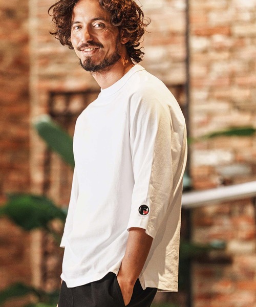 felkod(フィルコッド)の「mlt5515-F Patch Cut sew ラグランスリーブTシャツ(F26S270)(Tシャツ/カットソー・メンズ・ホワイト/ブラック/サンドベージュ・S/M/L/XL)」の4枚目の写真