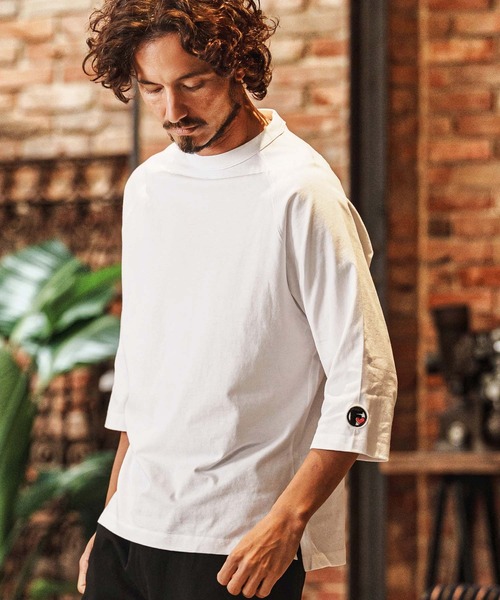 felkod(フィルコッド)の「mlt5515-F Patch Cut sew ラグランスリーブTシャツ(F26S270)(Tシャツ/カットソー・メンズ・ホワイト/ブラック/サンドベージュ・S/M/L/XL)」の5枚目の写真