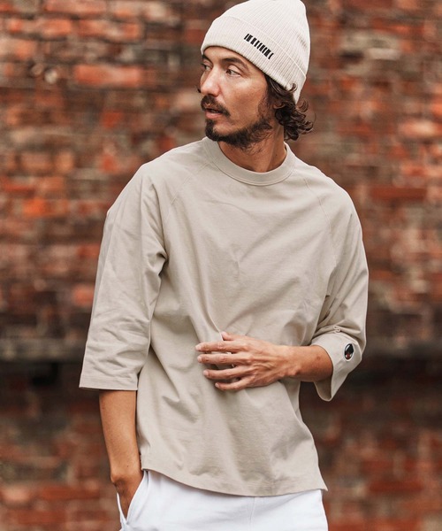 felkod(フィルコッド)の「mlt5515-F Patch Cut sew ラグランスリーブTシャツ(F26S270)(Tシャツ/カットソー・メンズ・ホワイト/ブラック/サンドベージュ・S/M/L/XL)」の9枚目の写真