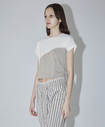 EN OR（エンオール）の「TWO TONE DRAWSTRING KNIT TOP - CREAM（ニット/セーター）」