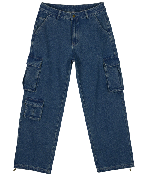 AOTT(アンアウトピット)の「マルチポケットカーゴデニムパンツブルー(デニムパンツ・メンズ・その他・LARGE/MEDIUM/X-LARGE)」の2枚目の写真