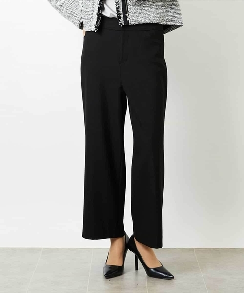 MICHEL KLEIN（ミッシェル・クラン）の「［定番人気］ストレッチ裏起毛ワイドパンツ（その他パンツ・レディース・ライトグレー/アイボリー/ブラック・38）」の2枚目の写真
