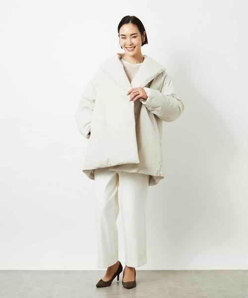 MICHEL KLEIN（ミッシェル・クラン）の「［定番人気］ストレッチ裏起毛ワイドパンツ（その他パンツ・レディース・ライトグレー/アイボリー/ブラック・38）」の11枚目の写真