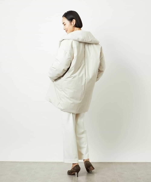 MICHEL KLEIN（ミッシェル・クラン）の「［定番人気］ストレッチ裏起毛ワイドパンツ（その他パンツ・レディース・ライトグレー/アイボリー/ブラック・38）」の12枚目の写真