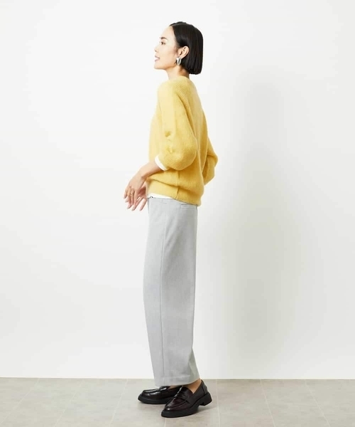 MICHEL KLEIN（ミッシェル・クラン）の「［定番人気］ストレッチ裏起毛ワイドパンツ（その他パンツ・レディース・ライトグレー/アイボリー/ブラック・38）」の17枚目の写真