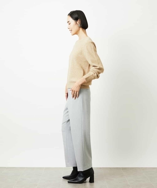 MICHEL KLEIN（ミッシェル・クラン）の「［定番人気］ストレッチ裏起毛ワイドパンツ（その他パンツ・レディース・ライトグレー/アイボリー/ブラック・38）」の19枚目の写真