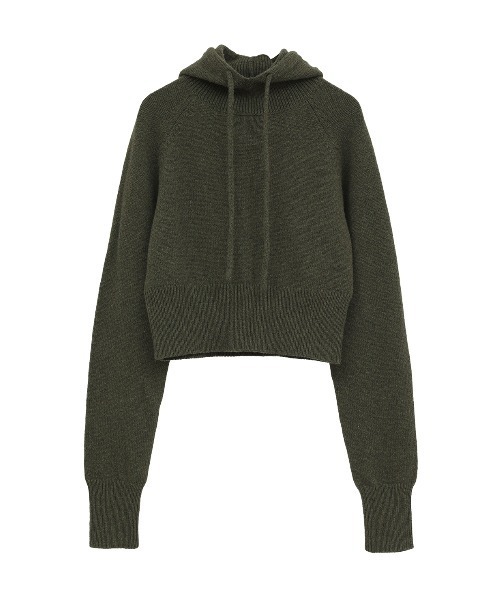 CLANE（クラネ）の「SHORT KNIT HOODIE（ニット/セーター・レディース・アイボリー/カーキ・1/2）」の21枚目の写真