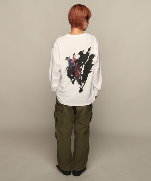 YEN TOWN MARKET(イェンタウンマーケット)の「【SAMURAI CHAMPLOO】Samurai who smells ロングスリーブTEE(Tシャツ/カットソー・メンズ・ブラック/ホワイト・XL/L/M)」の7枚目の写真