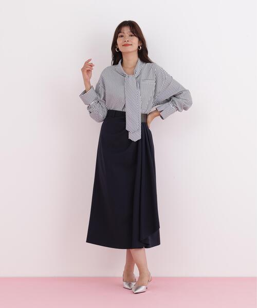 PINKY&DIANNE(ピンキーアンドダイアン)の「◆ストライプタイネックシャツ(シャツ/ブラウス・レディース・ブラック系その他/ピンク系その他・38)」の16枚目の写真