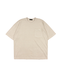 BALANT（バラント）の「ピグメントミニスローガンポケットTシャツ - ベージュ（Tシャツ/カットソー）」