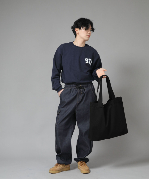 SAINTCREW（セントクルー）の「ボタンオープンビッグサイズショルダーバッグ BOB-117 ブラック（エコバッグ/サブバッグ・メンズ・その他・フリー）」の7枚目の写真