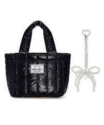 [SET] CHISCHIS PADDING BAG_BLACK + RIBBON HEART CHARM