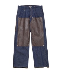 uniform experiment（ユニフォームエクスペリメント）の「LEATHER DOUBLE KNEE DENIM PAINTER PANTS（デニムパンツ）」