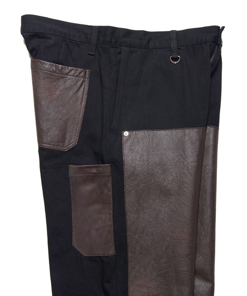 uniform experiment(ユニフォームエクスペリメント)の「LEATHER DOUBLE KNEE DENIM PAINTER PANTS(デニムパンツ・メンズ・ブラック/インディゴブルー・2/1/4/3/5)」の5枚目の写真