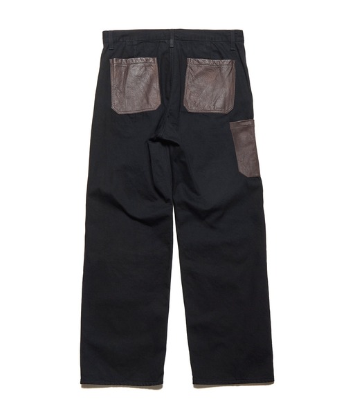 uniform experiment(ユニフォームエクスペリメント)の「LEATHER DOUBLE KNEE DENIM PAINTER PANTS(デニムパンツ・メンズ・ブラック/インディゴブルー・2/1/4/3/5)」の4枚目の写真