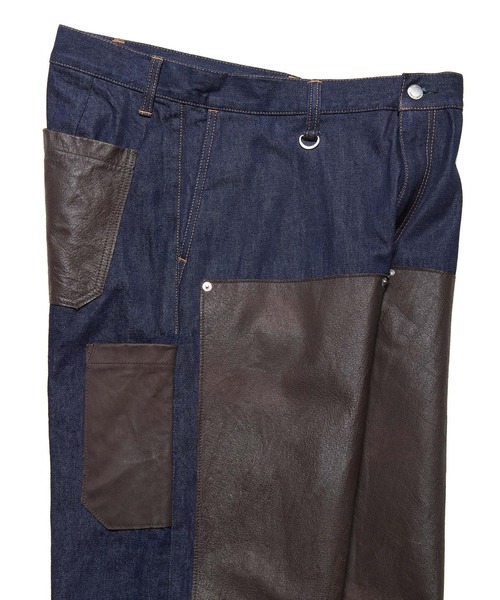 uniform experiment(ユニフォームエクスペリメント)の「LEATHER DOUBLE KNEE DENIM PAINTER PANTS(デニムパンツ・メンズ・ブラック/インディゴブルー・2/1/4/3/5)」の10枚目の写真