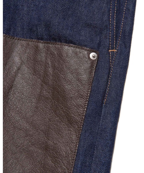 uniform experiment(ユニフォームエクスペリメント)の「LEATHER DOUBLE KNEE DENIM PAINTER PANTS(デニムパンツ・メンズ・ブラック/インディゴブルー・2/1/4/3/5)」の11枚目の写真